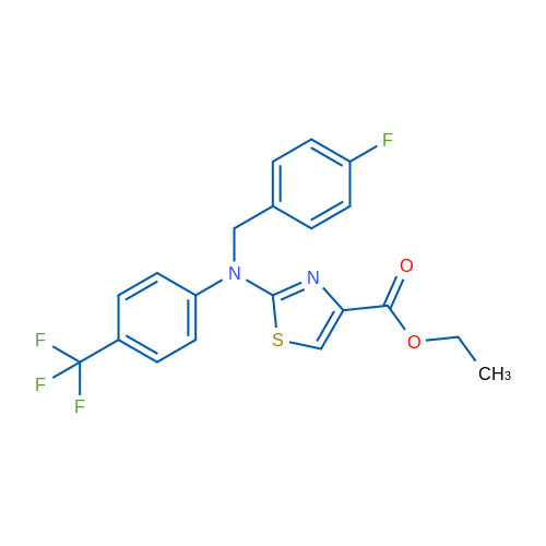 Ethyl 2-{[(4-fluorophenyl)methyl][4-(trifluoromethyl)phenyl]amino}-1,3-thiazole-4-carboxylate 1g