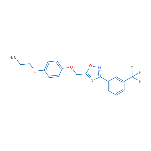 5-[(4-Propoxyphenoxy)methyl]-3-[3-(trifluoromethyl)phenyl]-1,2,4-oxadiazole 1g