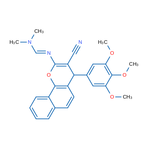 (E)-N'-[3-Cyano-4-(3,4,5-trimethoxyphenyl)-4H-benzo[h]chromen-2-yl]-N,N-dimethylmethanimidamide 1g