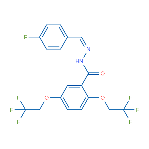 N'-[(1Z)-(4-Fluorophenyl)methylidene]-2,5-bis(2,2,2-trifluoroethoxy)benzohydrazide 1g