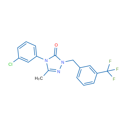 4-(3-Chlorophenyl)-3-methyl-1-{[3-(trifluoromethyl)phenyl]methyl}-4,5-dihydro-1H-1,2,4-triazol-5-one 1g