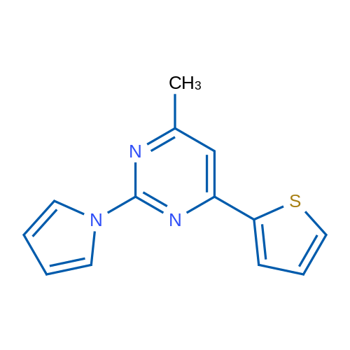 4-Methyl-2-(1H-pyrrol-1-yl)-6-(thiophen-2-yl)pyrimidine 5g