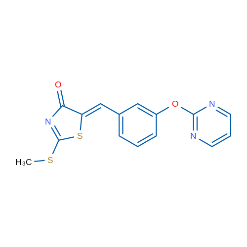 (5Z)-2-(Methylsulfanyl)-5-{[3-(pyrimidin-2-yloxy)phenyl]methylidene}-4,5-dihydro-1,3-thiazol-4-one 1g