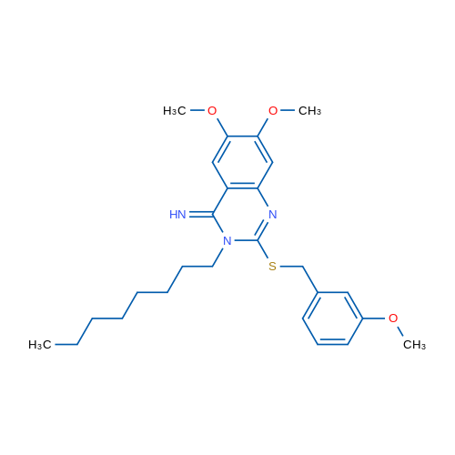 6,7-Dimethoxy-2-{[(3-methoxyphenyl)methyl]sulfanyl}-3-octyl-3,4-dihydroquinazolin-4-imine 1g