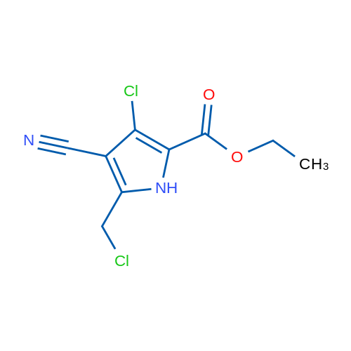 Ethyl 3-chloro-5-(chloromethyl)-4-cyano-1H-pyrrole-2-carboxylate 1g