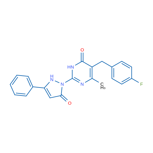 5-[(4-Fluorophenyl)methyl]-6-methyl-2-(5-oxo-3-phenyl-2,5-dihydro-1H-pyrazol-1-yl)-3,4-dihydropyrimidin-4-one 1g