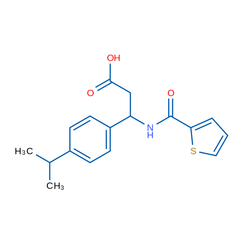 3-[4-(Propan-2-yl)phenyl]-3-[(thiophen-2-yl)formamido]propanoic acid 50mg