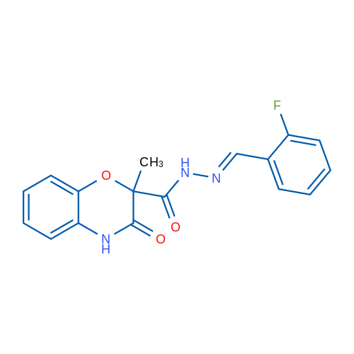 N'-[(1E)-(2-Fluorophenyl)methylidene]-2-methyl-3-oxo-3,4-dihydro-2H-1,4-benzoxazine-2-carbohydrazide 1g