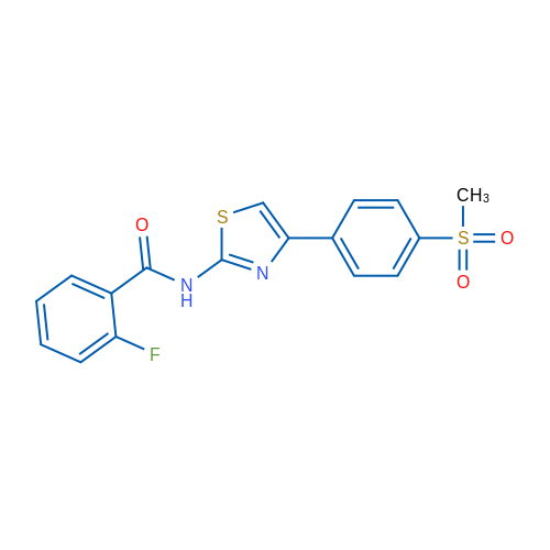 2-Fluoro-N-[4-(4-methanesulfonylphenyl)-1,3-thiazol-2-yl]benzamide 1g