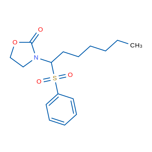 3-[1-(Benzenesulfonyl)heptyl]-1,3-oxazolidin-2-one 1g