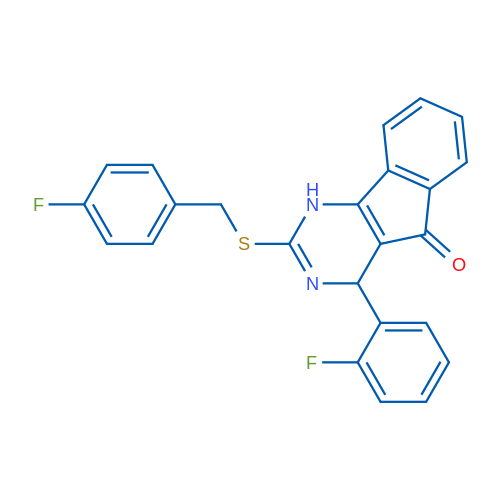 4-(2-Fluorophenyl)-2-{[(4-fluorophenyl)methyl]sulfanyl}-1H,4H,5H-indeno[1,2-d]pyrimidin-5-one 1g