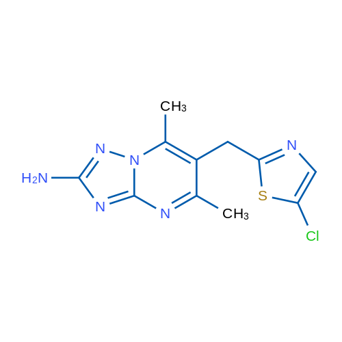 6-[(5-Chloro-1,3-thiazol-2-yl)methyl]-5,7-dimethyl-[1,2,4]triazolo[1,5-a]pyrimidin-2-amine 1g