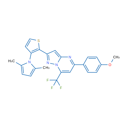 1-{2-[5-(4-methoxyphenyl)-7-(trifluoromethyl)pyrazolo[1,5-a]pyrimidin-2-yl]thiophen-3-yl}-2,5-dimethyl-1H-pyrrole 1g