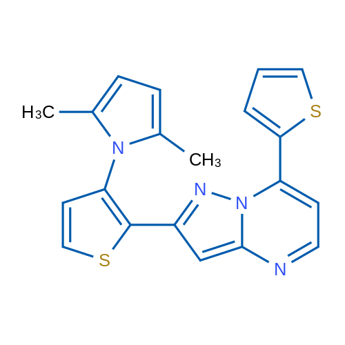 2,5-Dimethyl-1-{2-[7-(thiophen-2-yl)pyrazolo[1,5-a]pyrimidin-2-yl]thiophen-3-yl}-1H-pyrrole 1g