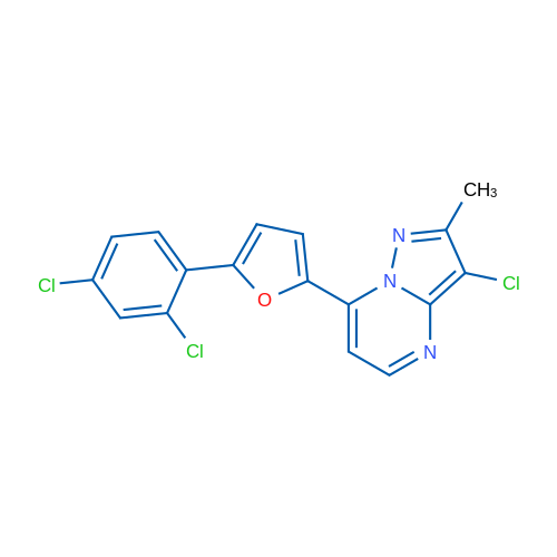 3-Chloro-7-[5-(2,4-dichlorophenyl)furan-2-yl]-2-methylpyrazolo[1,5-a]pyrimidine 1g