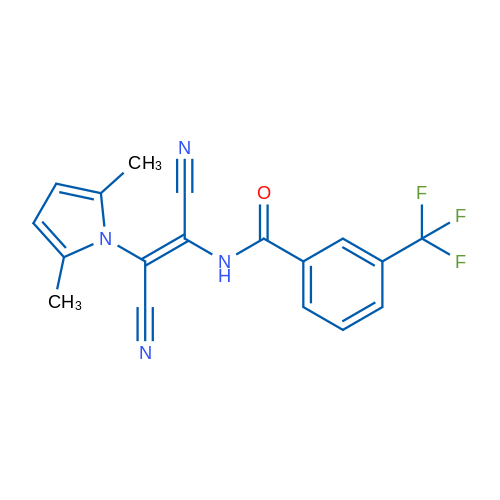 N-[(1E)-1,2-Dicyano-2-(2,5-dimethyl-1H-pyrrol-1-yl)eth-1-en-1-yl]-3-(trifluoromethyl)benzamide 1g