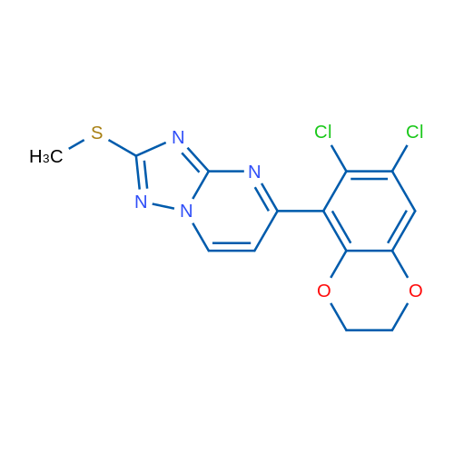 5-(6,7-Dichloro-2,3-dihydro-1,4-benzodioxin-5-yl)-2-(methylsulfanyl)-[1,2,4]triazolo[1,5-a]pyrimidine 1g