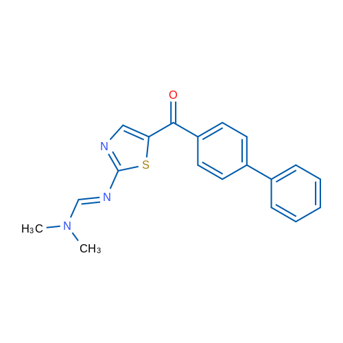 (E)-N'-(5-{[1,1'-biphenyl]-4-carbonyl}-1,3-thiazol-2-yl)-N,N-dimethylmethanimidamide 1g