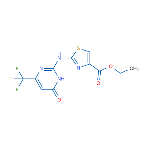 Ethyl 2-{[6-oxo-4-(trifluoromethyl)-1,6-dihydropyrimidin-2-yl]amino}-1,3-thiazole-4-carboxylate 1g