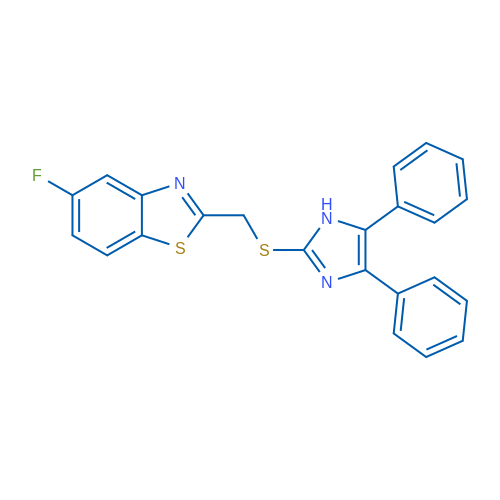 2-{[(4,5-diphenyl-1H-imidazol-2-yl)sulfanyl]methyl}-5-fluoro-1,3-benzothiazole 1g