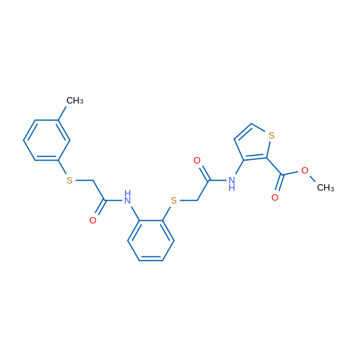 Methyl 3-{2-[(2-{2-[(3-methylphenyl)sulfanyl]acetamido}phenyl)sulfanyl]acetamido}thiophene-2-carboxylate 1g