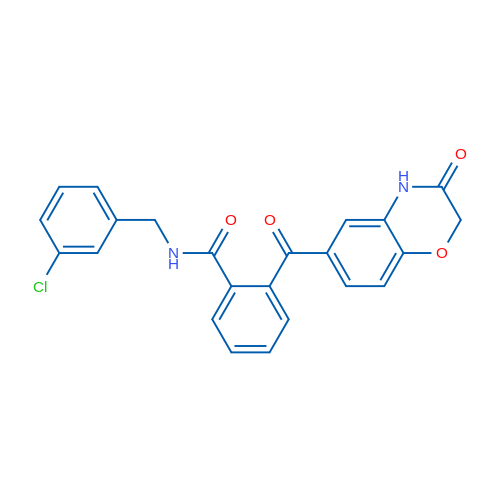 N-[(3-Chlorophenyl)methyl]-2-(3-oxo-3,4-dihydro-2H-1,4-benzoxazine-6-carbonyl)benzamide 1g