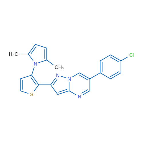 1-{2-[6-(4-chlorophenyl)pyrazolo[1,5-a]pyrimidin-2-yl]thiophen-3-yl}-2,5-dimethyl-1H-pyrrole 1g