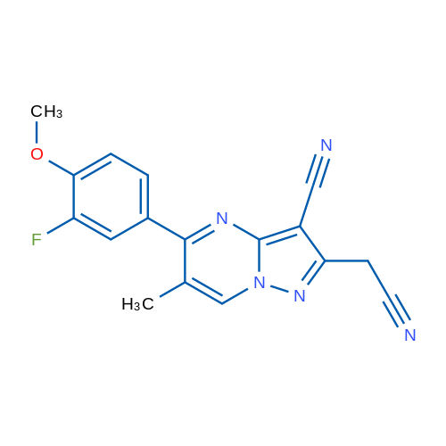 2-(Cyanomethyl)-5-(3-fluoro-4-methoxyphenyl)-6-methylpyrazolo[1,5-a]pyrimidine-3-carbonitrile 1g
