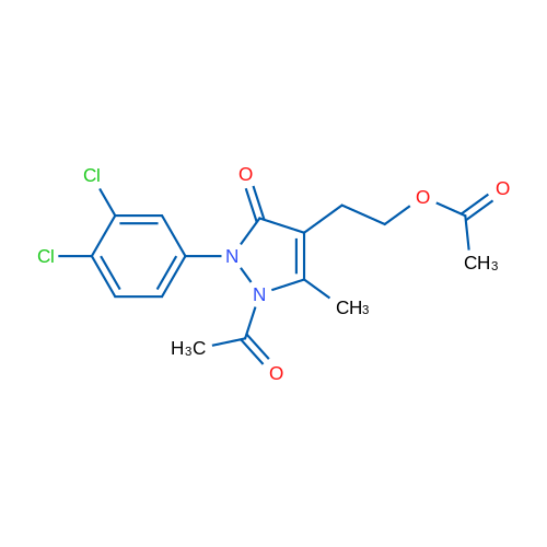 2-[1-Acetyl-2-(3,4-dichlorophenyl)-5-methyl-3-oxo-2,3-dihydro-1H-pyrazol-4-yl]ethyl acetate 1g