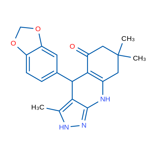 4-(2H-1,3-Benzodioxol-5-yl)-3,7,7-trimethyl-2H,4H,5H,6H,7H,8H,9H-pyrazolo[3,4-b]quinolin-5-one 1g