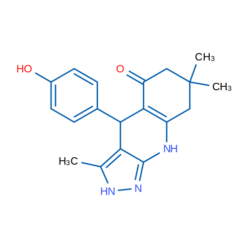 4-(4-Hydroxyphenyl)-3,7,7-trimethyl-2H,4H,5H,6H,7H,8H,9H-pyrazolo[3,4-b]quinolin-5-one 1g