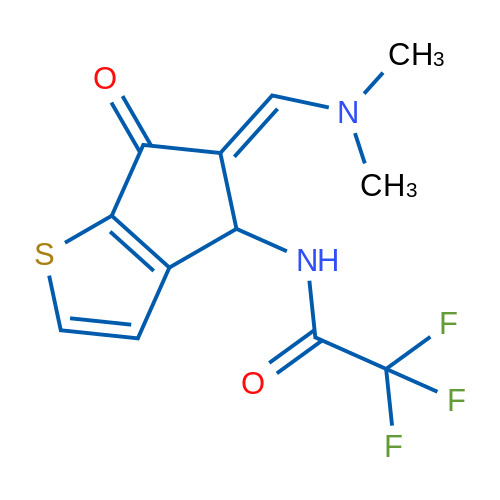 N-{5-[(dimethylamino)methylidene]-6-oxo-4H,5H,6H-cyclopenta[b]thiophen-4-yl}-2,2,2-trifluoroacetamide 1g