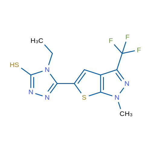 4-Ethyl-5-[1-methyl-3-(trifluoromethyl)-1H-thieno[2,3-c]pyrazol-5-yl]-4H-1,2,4-triazole-3-thiol 1g