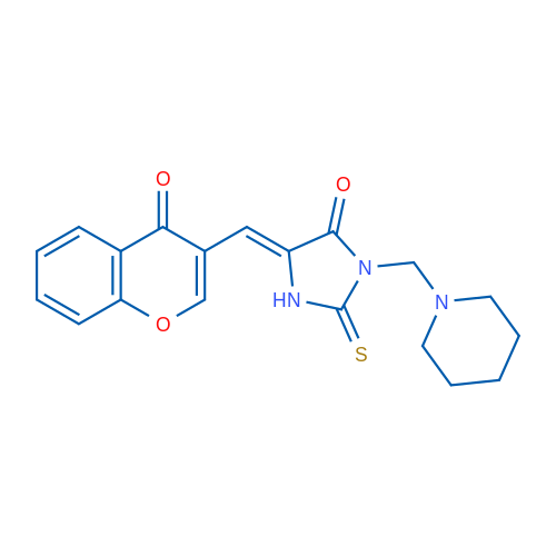 (5Z)-5-[(4-Oxo-4H-chromen-3-yl)methylidene]-3-[(piperidin-1-yl)methyl]-2-sulfanylideneimidazolidin-4-one 1g