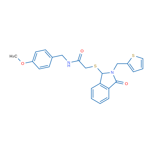 N-[(4-Methoxyphenyl)methyl]-2-({3-oxo-2-[(thiophen-2-yl)methyl]-2,3-dihydro-1H-isoindol-1-yl}sulfanyl)acetamide 1g
