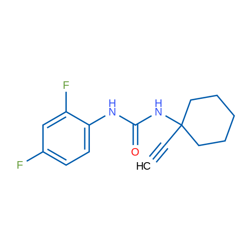 3-(2,4-Difluorophenyl)-1-(1-ethynylcyclohexyl)urea 1g