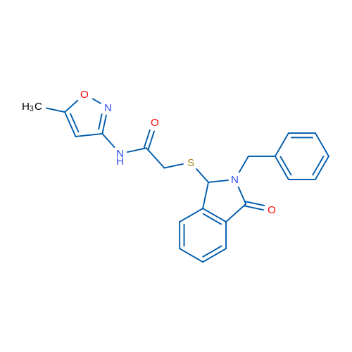 2-[(2-Benzyl-3-oxo-2,3-dihydro-1H-isoindol-1-yl)sulfanyl]-N-(5-methyl-1,2-oxazol-3-yl)acetamide 1g