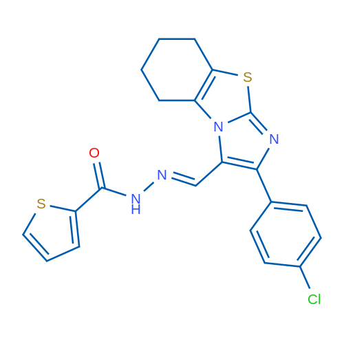 N'-[(1E)-[4-(4-Chlorophenyl)-7-thia-2,5-diazatricyclo[6.4.0.0^{2,6}]dodeca-1(8),3,5-trien-3-yl]methylidene]thiophene-2-carbohydrazide 1g