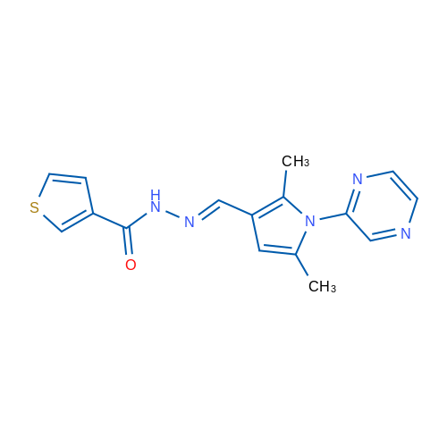 N'-[(1E)-[2,5-Dimethyl-1-(pyrazin-2-yl)-1H-pyrrol-3-yl]methylidene]thiophene-3-carbohydrazide 1g