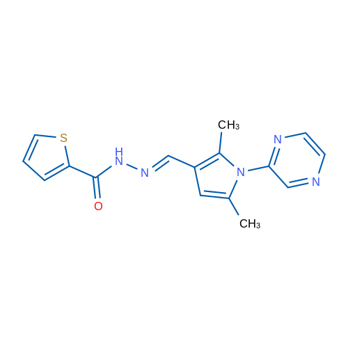 N'-[(1E)-[2,5-Dimethyl-1-(pyrazin-2-yl)-1H-pyrrol-3-yl]methylidene]thiophene-2-carbohydrazide 1g