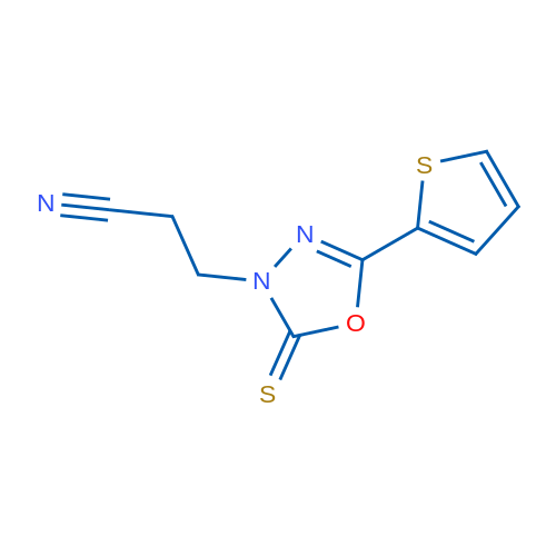 3-[2-Sulfanylidene-5-(thiophen-2-yl)-2,3-dihydro-1,3,4-oxadiazol-3-yl]propanenitrile 1g