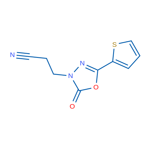 3-[2-Oxo-5-(thiophen-2-yl)-2,3-dihydro-1,3,4-oxadiazol-3-yl]propanenitrile 1g