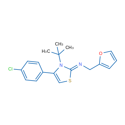 N-[(2Z)-3-tert-Butyl-4-(4-chlorophenyl)-2,3-dihydro-1,3-thiazol-2-ylidene]-1-(furan-2-yl)methanamine 1g