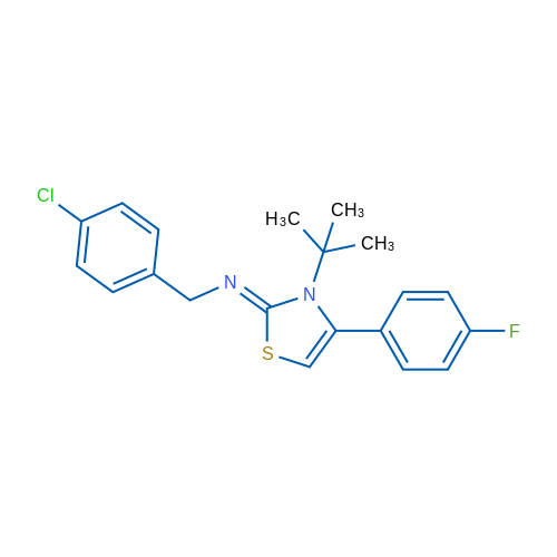 N-[(2Z)-3-tert-Butyl-4-(4-fluorophenyl)-2,3-dihydro-1,3-thiazol-2-ylidene]-1-(4-chlorophenyl)methanamine 1g