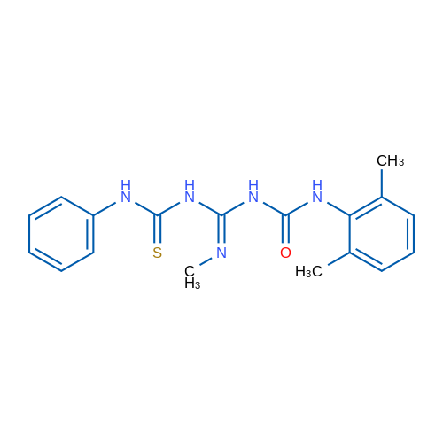 3-(2,6-Dimethylphenyl)-1-[(1E)-(methylamino)[(phenylcarbamothioyl)imino]methyl]urea 1g