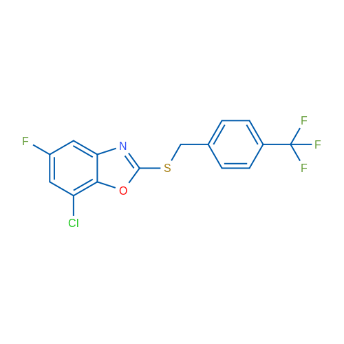 7-Chloro-5-fluoro-2-({[4-(trifluoromethyl)phenyl]methyl}sulfanyl)-1,3-benzoxazole 1g