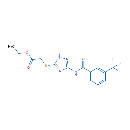 Ethyl 2-({3-[3-(trifluoromethyl)benzamido]-1H-1,2,4-triazol-5-yl}sulfanyl)acetate 1g