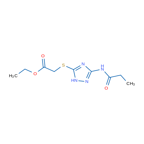 Ethyl 2-[(3-propanamido-1H-1,2,4-triazol-5-yl)sulfanyl]acetate 1g