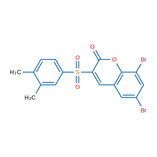 6,8-Dibromo-3-(3,4-dimethylbenzenesulfonyl)-2H-chromen-2-one 1g