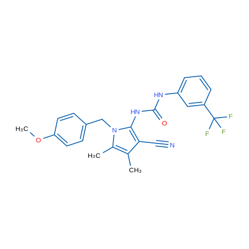 3-{3-cyano-1-[(4-methoxyphenyl)methyl]-4,5-dimethyl-1H-pyrrol-2-yl}-1-[3-(trifluoromethyl)phenyl]urea 1g